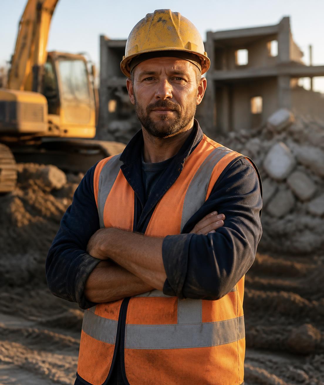Bauleiter der DAHA GmbH auf der Baustelle